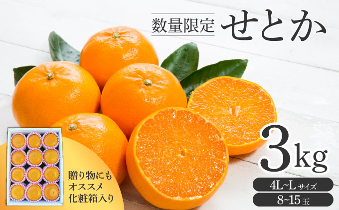 KU250 せとか3kg（8～15玉・化粧箱付き）