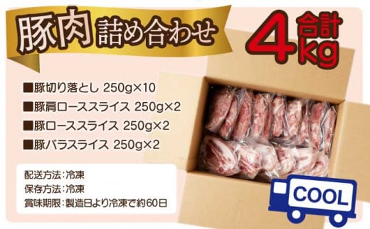＜2025年9月発送分＞宮崎県産 豚肉詰め合わせセット 合計4kg