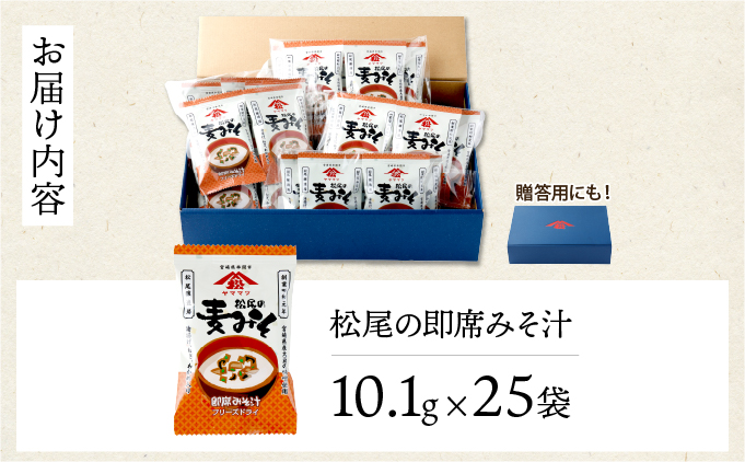 V-A2 創業昭和元年の串間の味をお手軽に！松尾の即席みそ汁25食セット【株式会社　松尾醸造場】