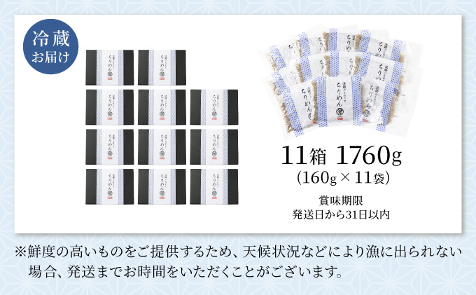 KU096 漁師の獲れたてちりめん 計1.76kg(160g×11袋)【株式会社猪塚水産】【KU096】
