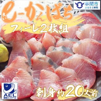 AG-CD2【先行予約】東京オリンピック供給資格「AEL(養殖エコラベル)」認証取得のカンパチ！活き〆プレミアムフィッシュ「e-かんぱち」フィーレ(お刺身約20人前)【マルエイ水産】