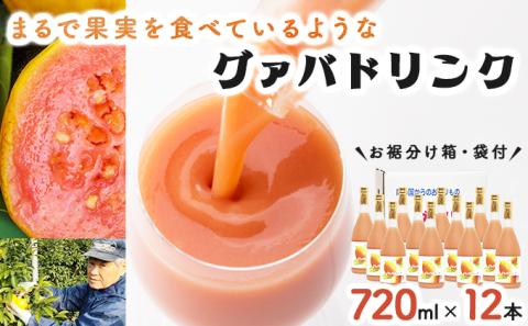 KU113 まるで果実を食べているような！グァバドリンク12本セット各720ml)【宮崎果汁】