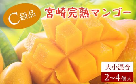 KU472 【先行予約】【生産者応援企画】ご家庭用 宮崎完熟マンゴー1.5～1.7 kg【訳ありＣ級品です！】【やました農園】