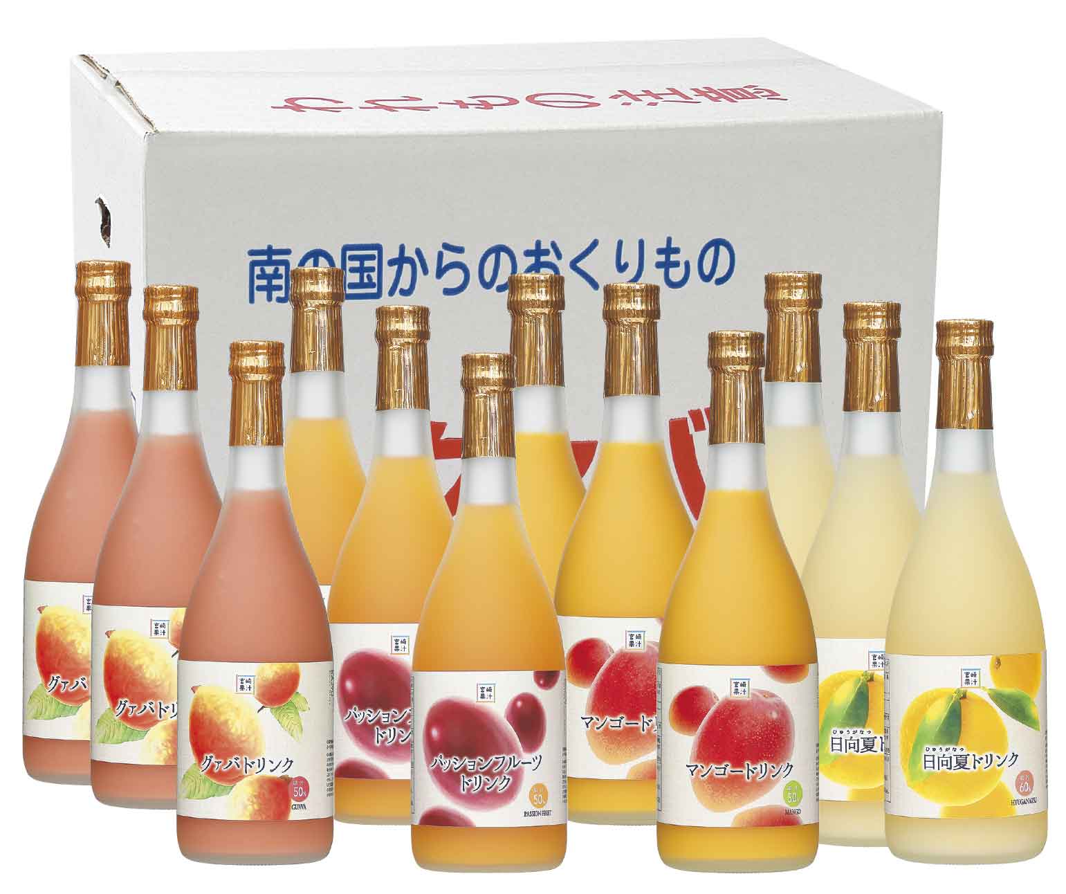 G-D1 驚きの果実感!トロピカルフルーツドリンク12本セット(マンゴー・グァバ・パッションフルーツ・日向夏)各720ml×3本[宮崎果汁株式会社]