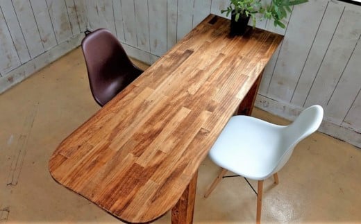 【天然無垢材】キャスター付きダイニングテーブル　Interior G-S-S＜16-12＞家具 机 つくえ ダイニング インテリア 食事台 宮崎県西都市