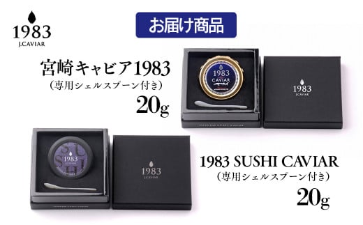 宮崎キャビア MIYAZAKI CAVIAR 1983 贅沢食べ比べセット 20g×2個 国産「ジャパン キャビア」＜9-2＞魚介 魚介類 魚卵 食べ比べ ご褒美 ギフト 高級品 宮崎県西都市