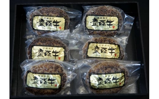 宮崎和牛「齋藤牛」牛100％手作りプレミアムハンバーグセット（120g×6個 計720ｇ）＜1.2-60＞牛肉 加工品 惣菜 食べ物 宮崎県西都市 通常お届け