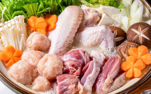 みやざき地頭鶏（じとっこ）鍋セット　鶏もも・鶏むね・手羽・つくね・スープ付＜1.5-58＞鶏肉 肉 鍋 地鶏 宮崎県西都市