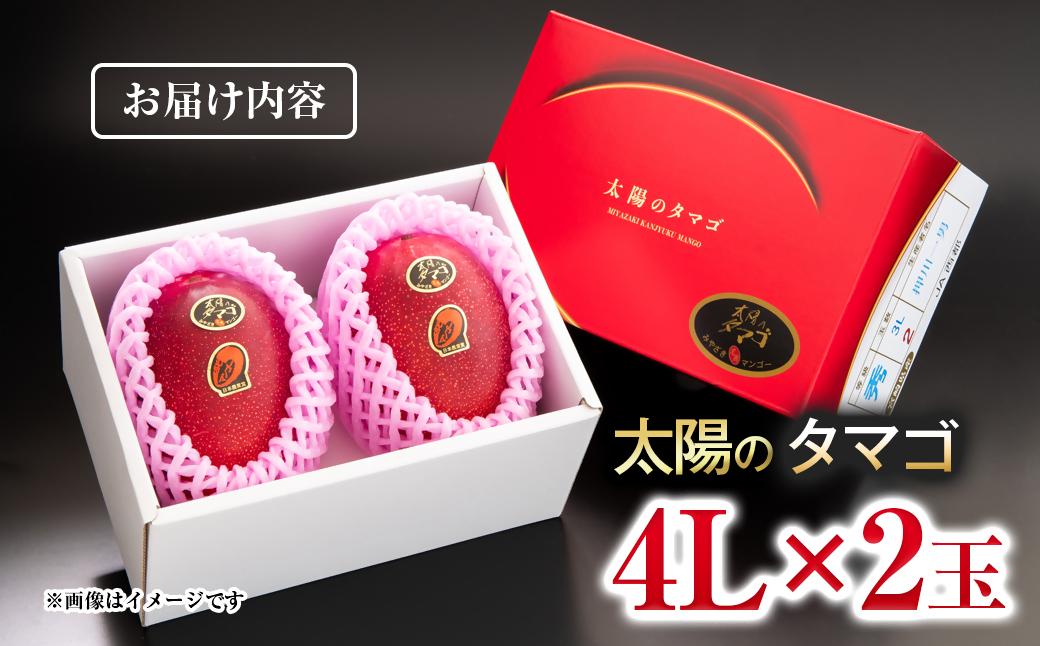 【先行予約】最高級ブランド『太陽のタマゴ』特大 4L×2個【糖度15度以上】宮崎県西都市産完熟マンゴー＜3.5-20＞2026年発送
