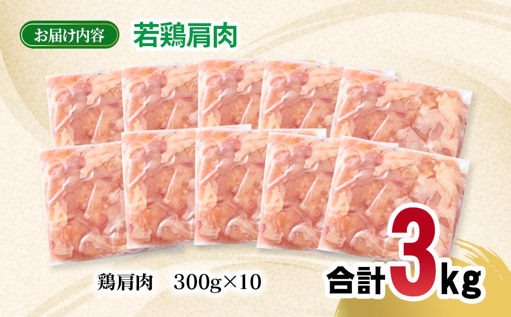 宮崎県産若鶏 肩肉3kg（300g×10パック） 小分け＜1.3-34＞