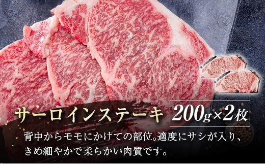 【宮崎牛】サーロインステーキ400ｇ（200ｇ×2枚） 内閣総理大臣賞４連続受賞 Ａ４等級以上＜2.7-5＞