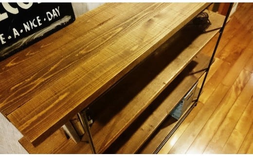 【天然無垢材】アイアンフレームシェルフ　Interior G-S-S＜15-14＞家具 収納 収納棚 たな インテリア 宮崎県西都市