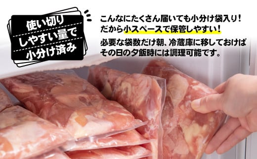 【12月以降発送】宮崎県産若鶏 鶏肉 もも肉 カット 3.4㎏ (340g×10)小分け 真空パック＜1.3-12＞鶏 もも身 鶏モモ肉 国産 11月以降の発送　3.4kg