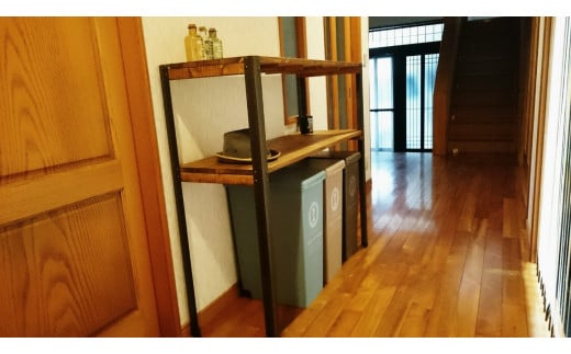 【天然無垢材】アイアンシェルフ（引き出しなしタイプ）　Interior G-S-S＜14-12＞家具 収納 収納棚 たな 宮崎県西都市