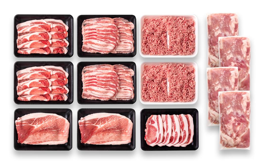 【年内発送】宮崎県産豚肉 6種 バラエティ4.1kgセット＜1.8-28＞小分け スライス 鍋 トンカツ 餃子等