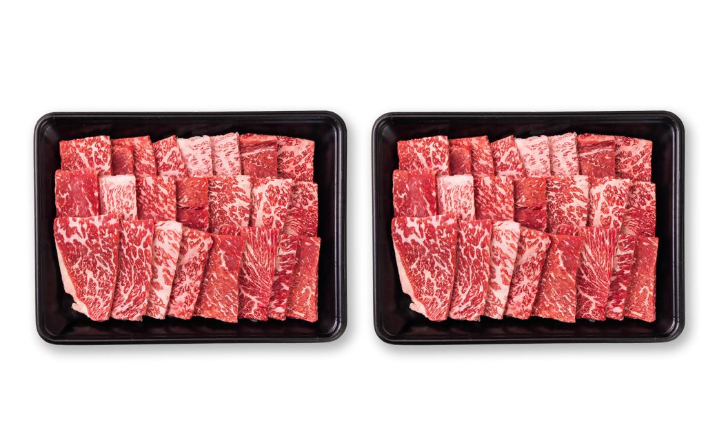 【2月発送】宮崎県産黒毛和牛 赤身焼肉 1kg (500g×2） BBQ 鉄板焼肉 宮崎県産 ミヤチク＜1.8-13＞●