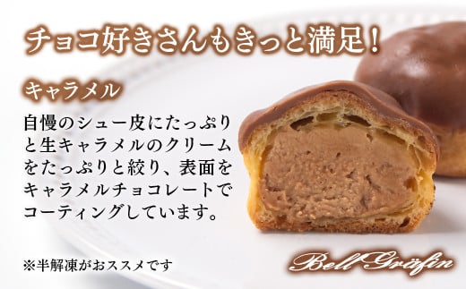 シュートリュフ・キャラメルシュートリュフ　10個セット 老舗洋菓子店「ベルグレフィン」<1-5>菓子 洋菓子 おやつ ギフト 食べ比べ 宮崎県西都市