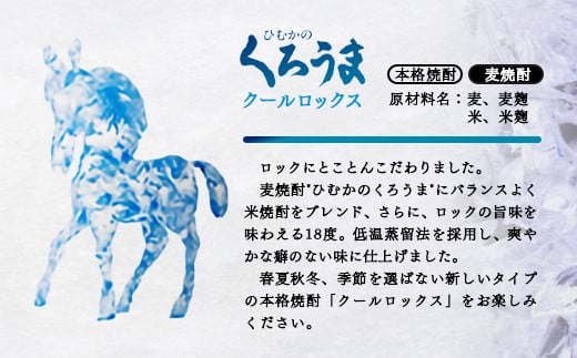 神楽酒造　麦焼酎　くろうまクールロックスセット　900ｍｌ×5本<1.6-21>酒 焼酎 アルコール 本格焼酎 西都市