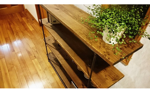 【天然無垢材】アイアンフレームシェルフ　Interior G-S-S＜15-14＞家具 収納 収納棚 たな インテリア 宮崎県西都市