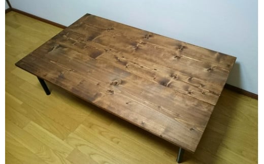 【天然無垢材】アイアン脚ローテーブル　Interior G-S-S<8.5-4>家具 テーブル 机 つくえ 宮崎県西都市