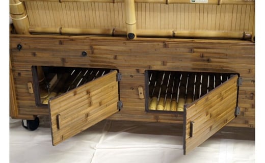 健康長椅子（3人掛け） 竹家具専門店【梅里竹芸】<90-1>