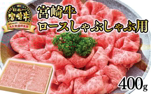 宮崎牛 ローススライスしゃぶしゃぶ用400g　内閣総理大臣賞４連続受賞 4等級以上<2.5-29>牛肉 肉 黒毛和牛 ブランド牛 宮崎県西都市