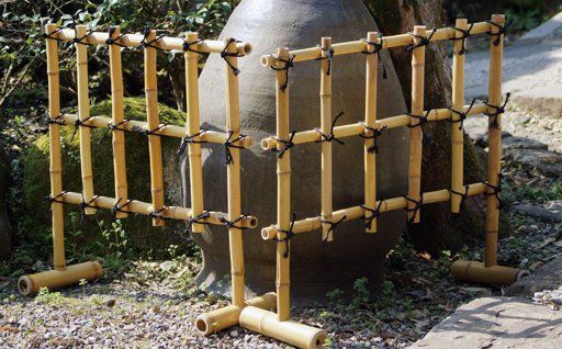 【3月末より寄附金額見直し】竹垣（足付き） 2個セット 竹家具専門店【梅里竹芸】<3-4>家具 伝統工芸品 竹製品 庭 宮崎県西都市