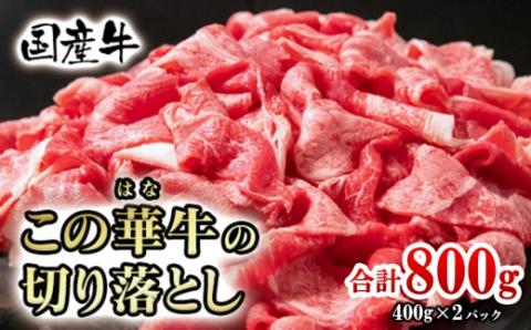 国産黒毛和牛『この華牛』切落とし800ｇ（400ｇ×2パック）訳あり〈1-253〉牛肉 ビーフ 切り落とし 国産牛 宮崎県西都市