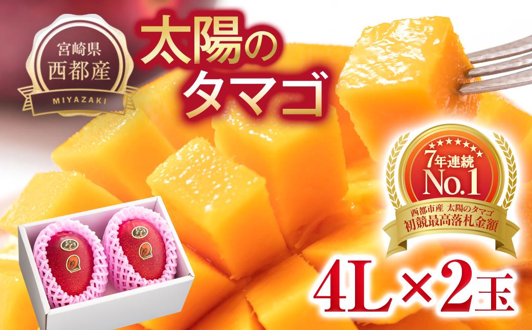 【先行予約】最高級ブランド『太陽のタマゴ』特大 4L×2個【糖度15度以上】宮崎県西都市産完熟マンゴー＜3.5-20＞2026年発送