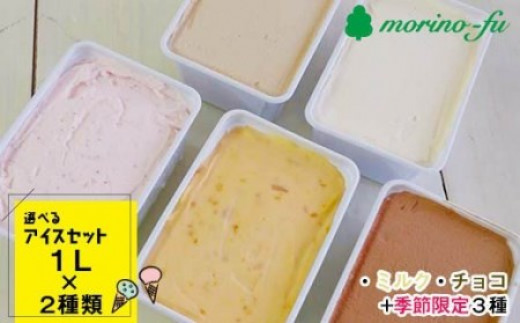 選べるアイスセット（1L×2個）《もりのふうアイス》＜1.2-22＞アイス アイスクリーム デザート おやつ 宮崎県西都市