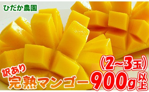 《先行予約》ひだか農園「訳あり」完熟マンゴー（900ｇ以上）　宮崎県西都市産＜1.2-47＞2026年発送 果物 くだもの フルーツ 宮崎県西都市