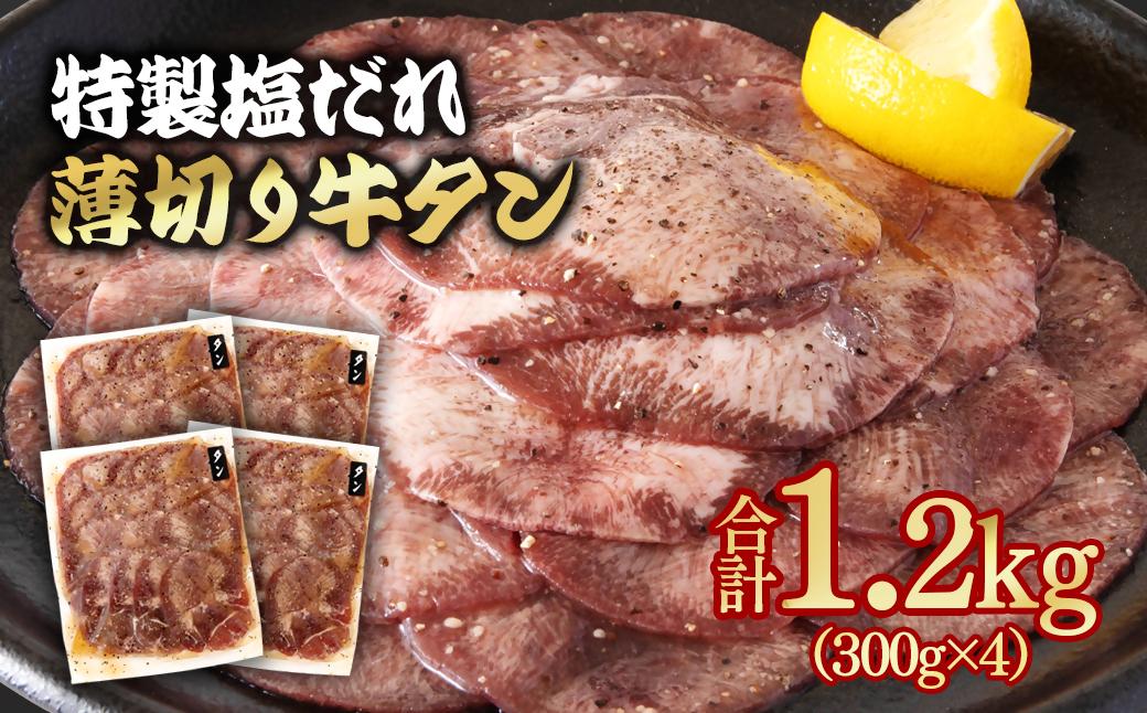 特製塩だれ薄切り牛タン 1.2kg＜1.6-39＞味付き BBQ 焼肉 たれ タレ塩ダレ 小分け 特製塩だれ1.2kg　16,000円