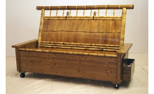 健康長椅子（3人掛け） 竹家具専門店【梅里竹芸】<90-1>