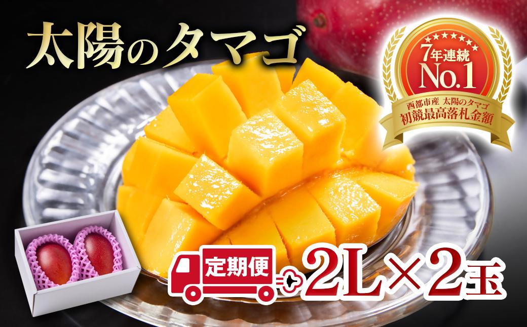 【２カ月定期便】先行予約　最高級ブランド『太陽のタマゴ』2L×2個×２回【糖度15度以上】宮崎県西都市産完熟マンゴー＜7.5-13＞宮崎マンゴー 果物 フルーツ 甘い ２カ月定期便 太陽のタマゴ2L×2個