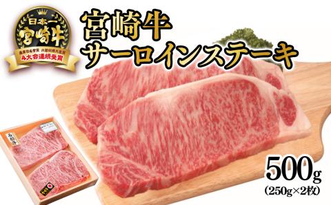 宮崎牛サーロインステーキ500g(250g×2枚) 内閣総理大臣賞4連続受賞 4等級以上[3-43]牛肉 ステーキ