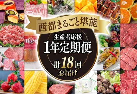 [季節の定期便]西都まるごと堪能セットD 18品お届け 令和7年1月発送開始 12ヶ月定期便『プラチナコース』[30-4]牛肉 果物 フルーツ うなぎ 宮崎県西都市