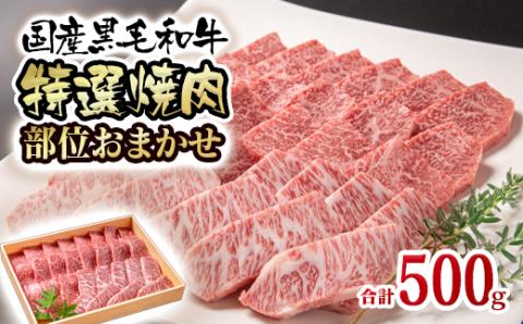 国産黒毛和牛 希少部位を含む特選焼肉セット 500g 部位おまかせ[1.5-223]牛肉 肉 黒毛和牛 ビーフ 西都市