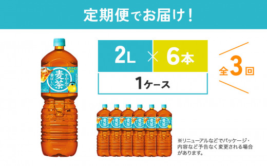 【3回定期便】やかんの麦茶 from 爽健美茶 PET 1ケース 2L×6本