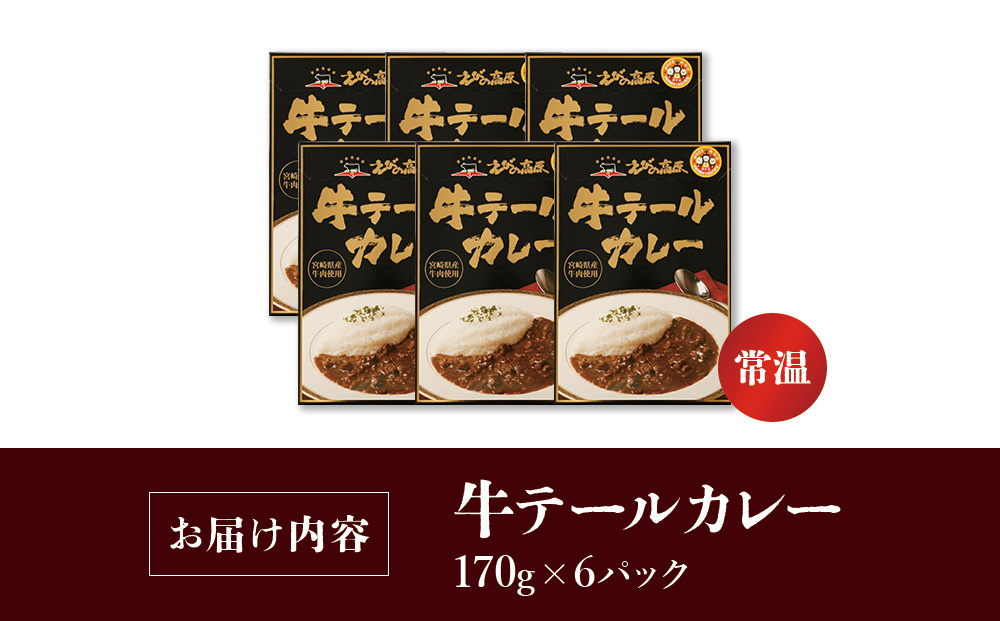 牛テール カレー セット レトルト 常温(170g × 6パック 計 1,02