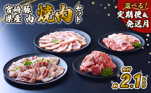 豚肉 宮崎県産 いもこ豚 焼肉 セット 2.1kg 切り落とし 小分