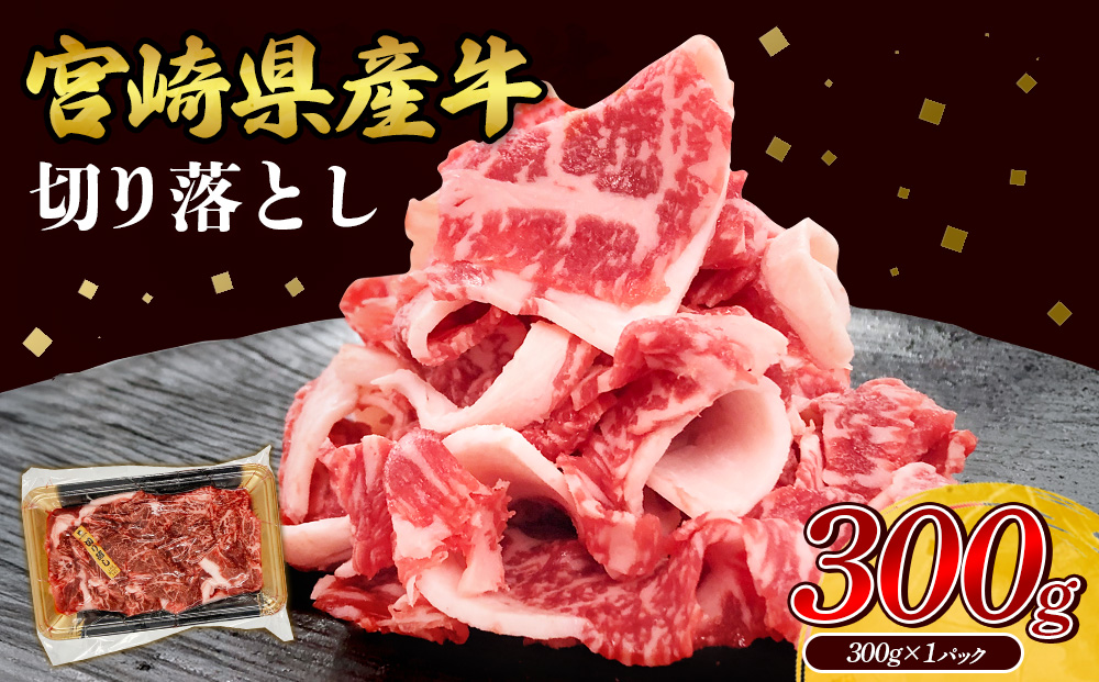 宮崎県産 黒牛 切り落とし 300g 1パック 赤身 牛肉 切り落と