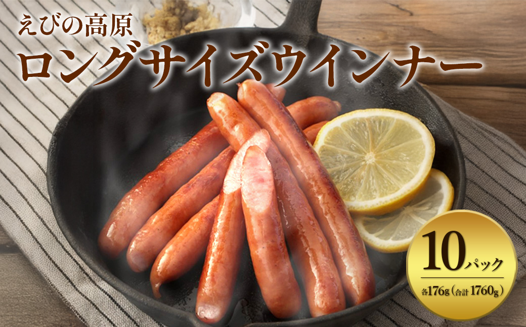 えびの高原 ロングサイズウインナー 176g×10パック 合計 1760g