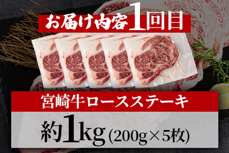 ＜【定期便3回連続】宮崎牛（ステーキ、ローススライス、切り落とし）総量2.7kg＞【MI247-hr】【肉の豊楽】