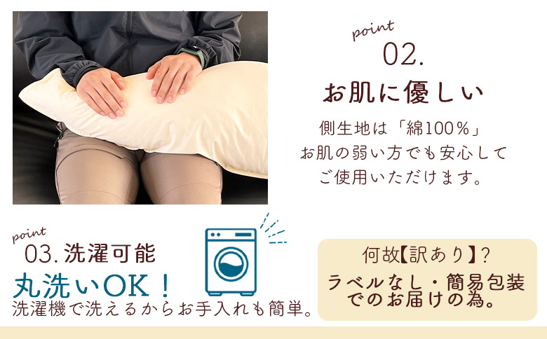 ＜【訳あり】抱き枕(生成り)1個(簡易包装、ラベルなし)＞【数量限定】【MI296-bs】【株式会社ベストライフ】
