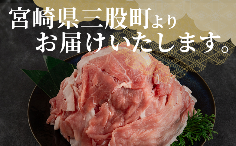 ＜【定期便】全3回隔月 宮崎ブランドポーク切り落とし（ウデ、モモ）総量約6kg＞【MI417-nm-B-x1】【ニクマル】