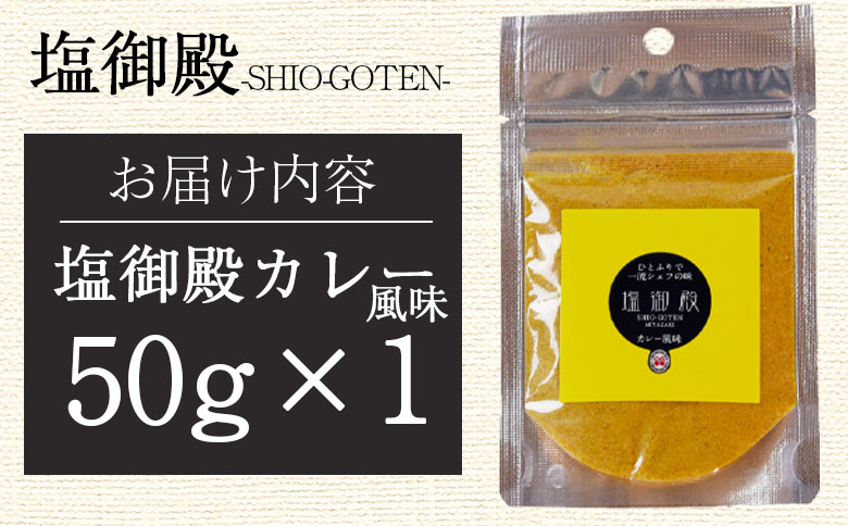 ＜塩御殿 カレー風味 1袋＞ 調味料 しお スパイス 料理 アレンジ 天然塩 万能調味料 ばんのう お試し かける 混ぜる 調理 味付け ニンニク にんにく コショウ 胡椒 唐辛子 旨味 プロ 一流 シェフの味【MI430-gs】【我生庵】 カレー風味