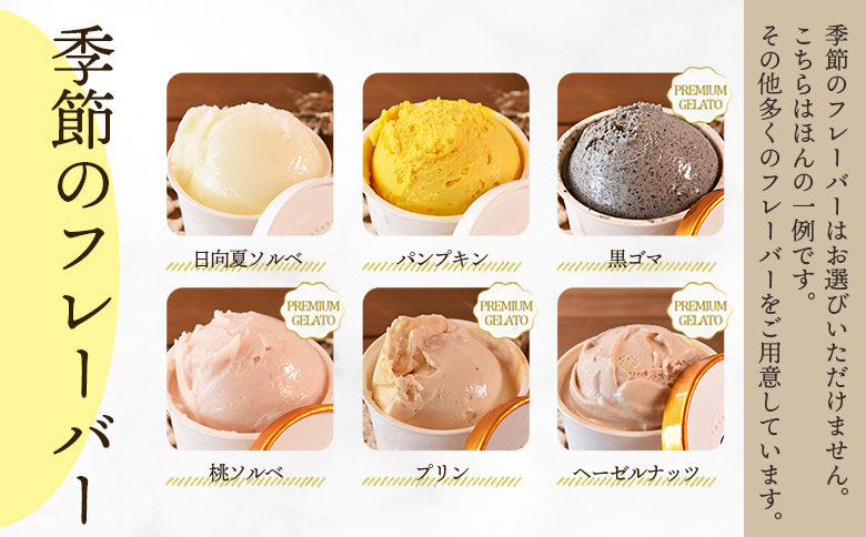 ＜定番4種+季節もの2種ジェラートセット 6個＞ お店セレクト フレーバー お任せ 【MI617-ci】【Ciao Gelateria】 6個（定番4種+季節2種 各1個）