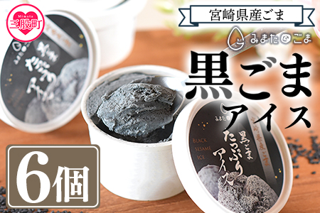 数量限定＜みまたん黒ごまたっぷりアイス＞(100ml入り×6カップ)黒ごまと甘乳蘇をミックスさせたごま風味のアイスクリーム！ BBQ特集 【MI016-sm】【しも農園】