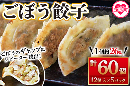 【数量限定！】＜ごぼう餃子(12ヶ入×5パック)＞【MI284-fu】【福栄生餃子店】