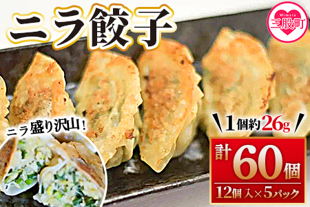 【数量限定！】＜ニラ餃子(12ヶ入×5パック)＞【MI285-fu】【福栄生餃子店】